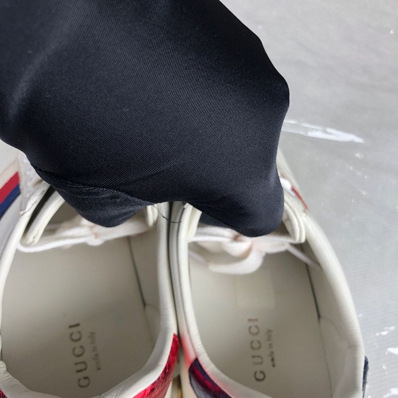 Gucci Gucci Ace Pearl Detail Low-Top Sneakers 0079 Size US 5 / IT 35 - 7 Thumbnail