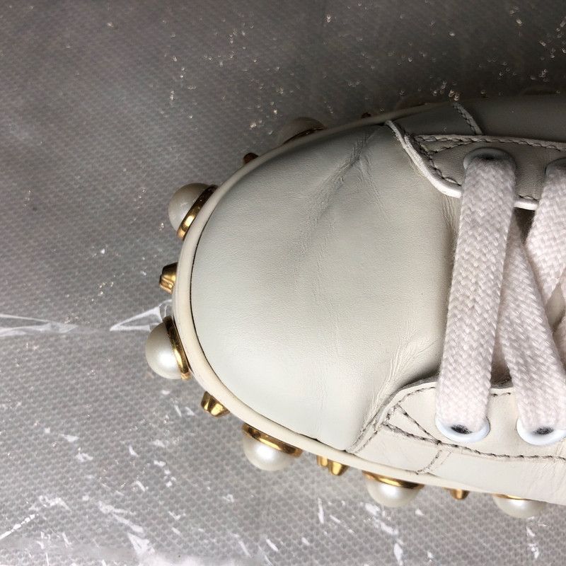 Gucci Gucci Ace Pearl Detail Low-Top Sneakers 0079 Size US 5 / IT 35 - 12 Thumbnail