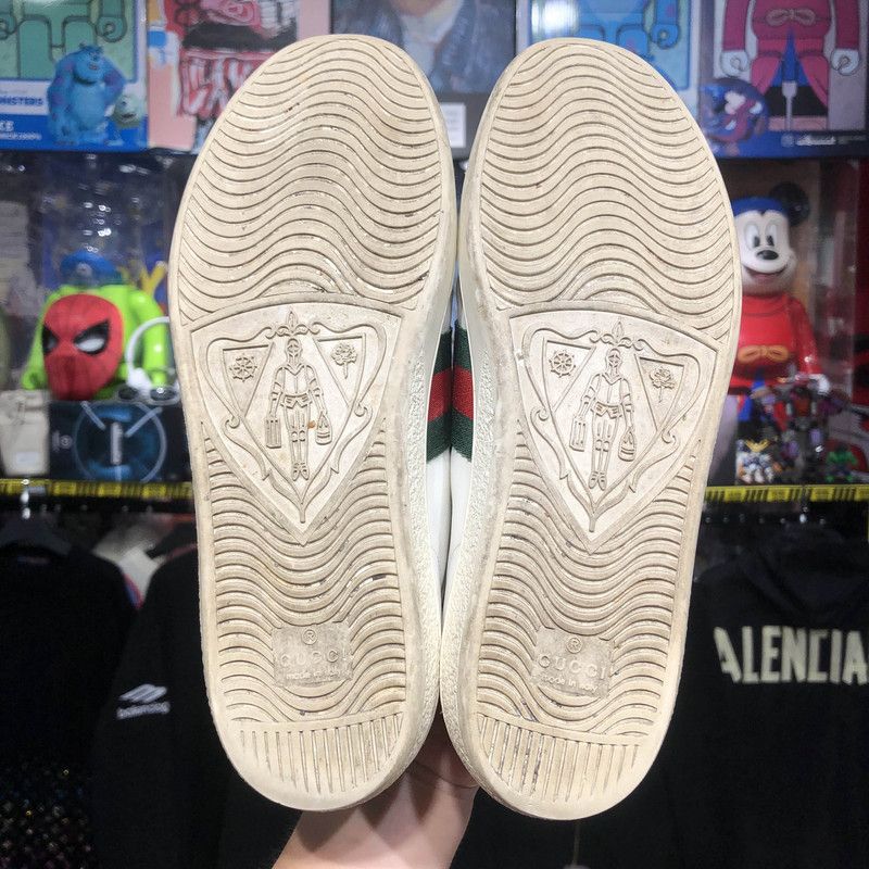 Gucci Gucci Ace Leather Sneakers with Bee Design 0079 Size US 6 / IT 36 - 4 Thumbnail