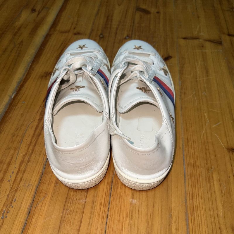 Gucci Gucci Ace Bee Star White Fashion Sneakers 0079 Size US 6.5 / IT 36.5 - 3 Thumbnail