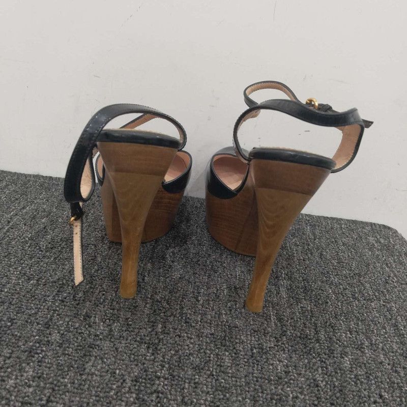 Gucci Gucci Black Leather Heels for Women 0079 Size US 6 / IT 36 - 3 Thumbnail