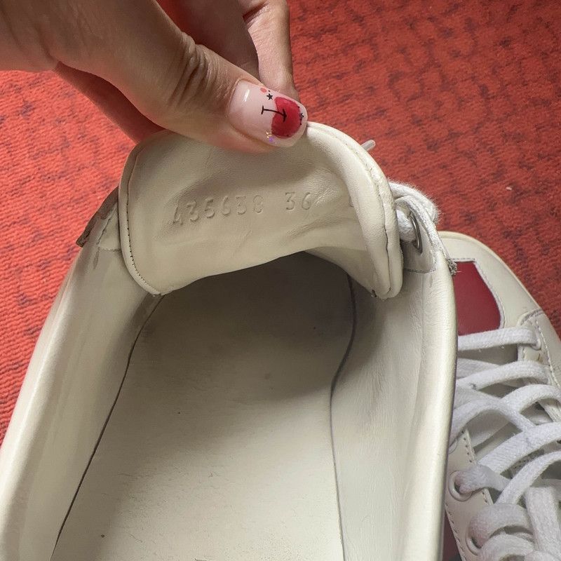 Gucci Gucci Ace Leather Low-Top Sneakers with Hearts 0079 Size US 8 / IT 38 - 5 Thumbnail