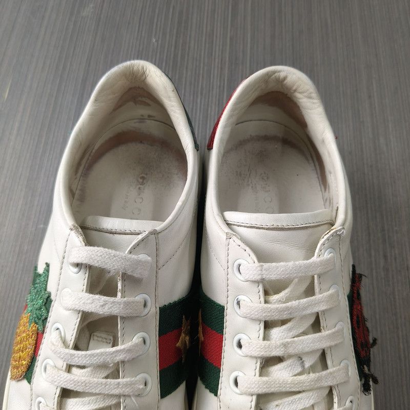 Gucci Gucci ACE Leather Sneakers with Pineapple Embroidery 0079 Size US 6 / IT 36 - 10 Thumbnail