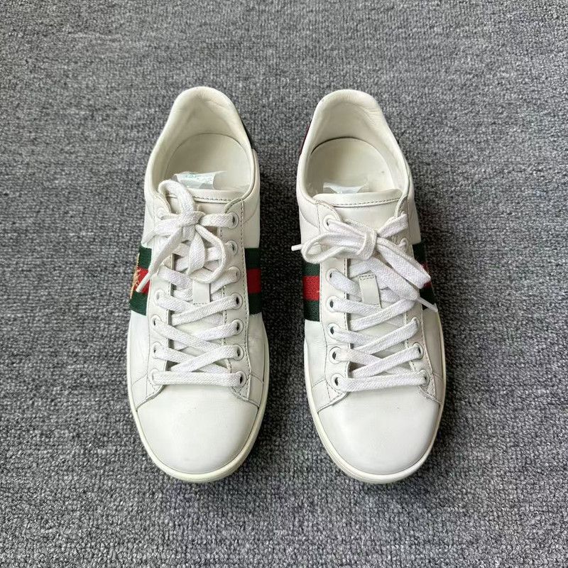 Gucci Gucci Ace Leather Sneakers with Bee Design 0079 Size US 8 / IT 38 - 2 Thumbnail