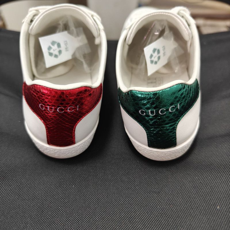 Gucci Gucci Ace Leather Sneakers with Pineapple Embroidery 0079 Size US 6 / IT 36 - 3 Thumbnail