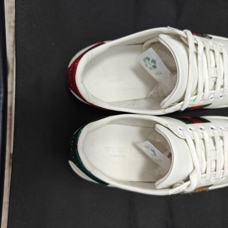 Gucci Gucci Ace Leather Sneakers with Pineapple Embroidery 0079 Size US 6 / IT 36 - 8 Thumbnail