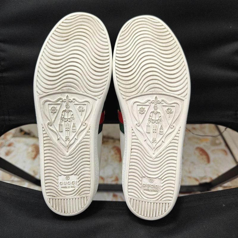 Gucci Gucci Ace Leather Sneakers with Pineapple Embroidery 0079 Size US 6 / IT 36 - 4 Thumbnail