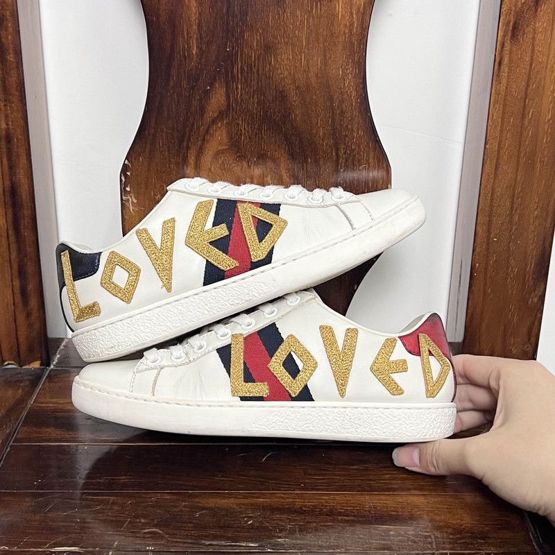 Gucci Gucci Loved Embroidery White Low-Top Sneakers 0079 Size US 4.5 / IT 34.5 - 6 Thumbnail