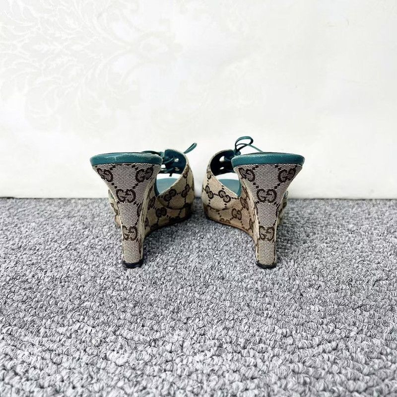Gucci Gucci Colorful Peep-Toe Wedge Heels for Women 0079 Size US 5 / IT 35 - 6 Thumbnail