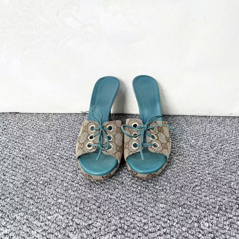 Gucci Gucci Colorful Peep-Toe Wedge Heels for Women 0079 Size US 5 / IT 35 - 2 Thumbnail