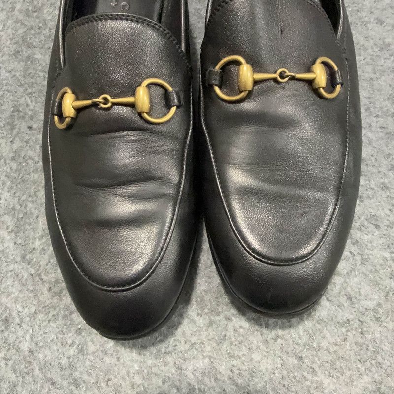 Gucci Gucci Black Leather Loafers with Horsebit Detail 0079 Size US 5 / IT 35 - 7 Thumbnail