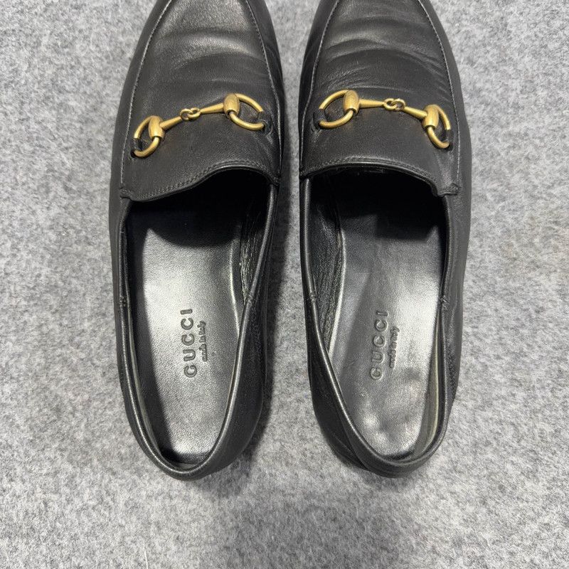 Gucci Gucci Black Leather Loafers with Horsebit Detail 0079 Size US 5 / IT 35 - 8 Thumbnail