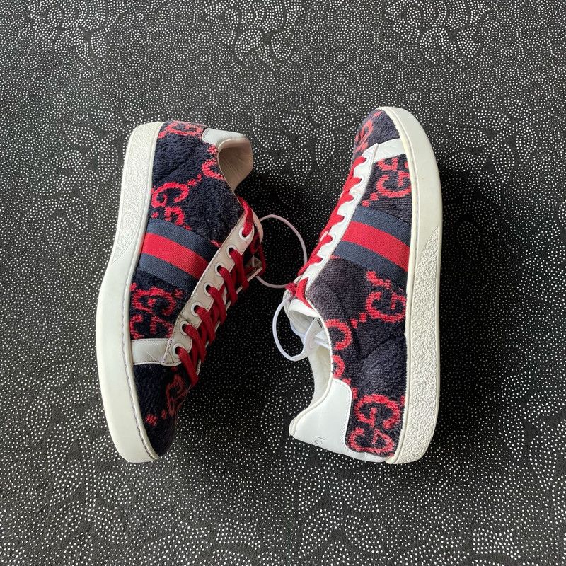 Gucci Gucci Corduroy Leather Casual Sneakers for Women 0079 Size US 6.5 / IT 36.5 - 7 Thumbnail