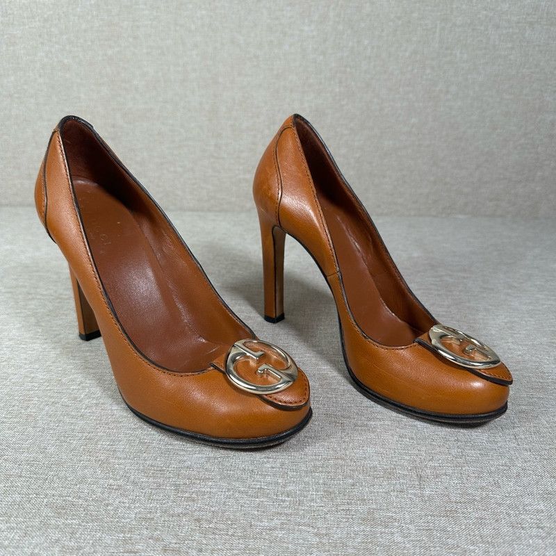 Gucci Gucci Stylish Brown High Heels with Metal Buckle 0079 Size US 6 / IT 36 - 6 Thumbnail