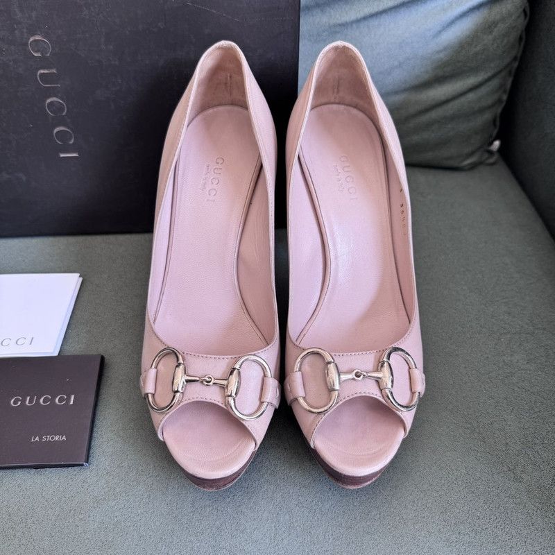 Gucci Gucci Pink High Heel Slip-On Shoes 0079 Size US 5 / IT 35 - 5 Thumbnail