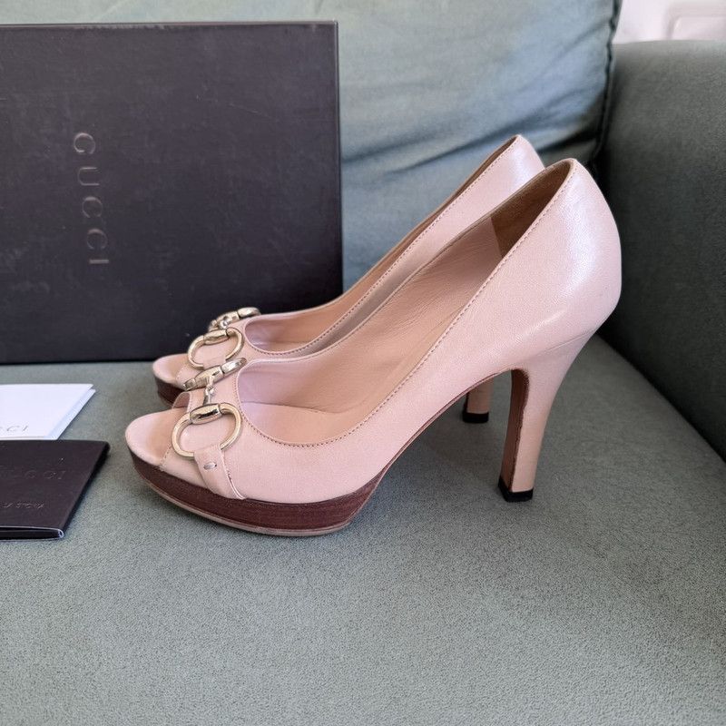 Gucci Gucci Pink High Heel Slip-On Shoes 0079 Size US 5 / IT 35 - 4 Thumbnail