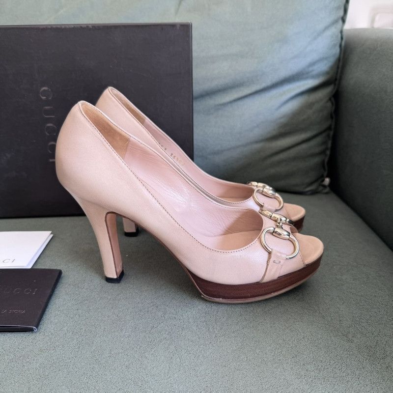 Gucci Gucci Pink High Heel Slip-On Shoes 0079 Size US 5 / IT 35 - 2 Thumbnail