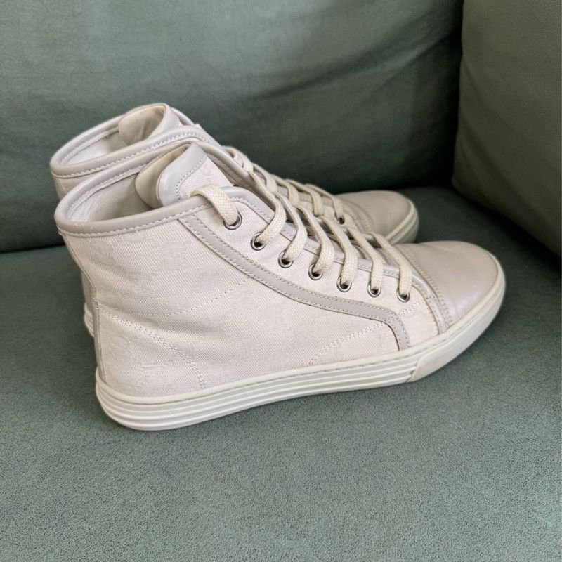 Gucci Gucci Stylish Monogram High-Top Canvas Sneakers 0079 Size US 6.5 / IT 36.5 - 3 Thumbnail