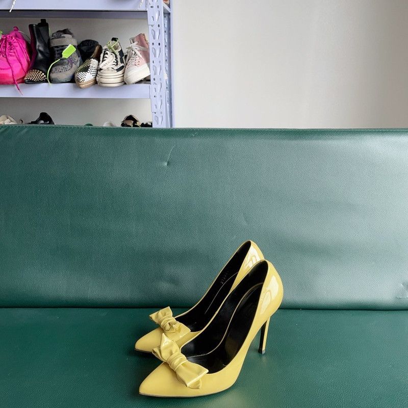 Gucci Gucci Yellow High Heels with Bow Detail 0079 Size US 6.5 / IT 36.5 - 2 Thumbnail