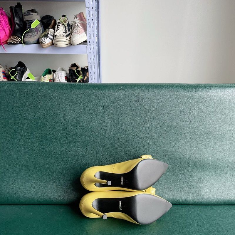 Gucci Gucci Yellow High Heels with Bow Detail 0079 Size US 6.5 / IT 36.5 - 7 Thumbnail