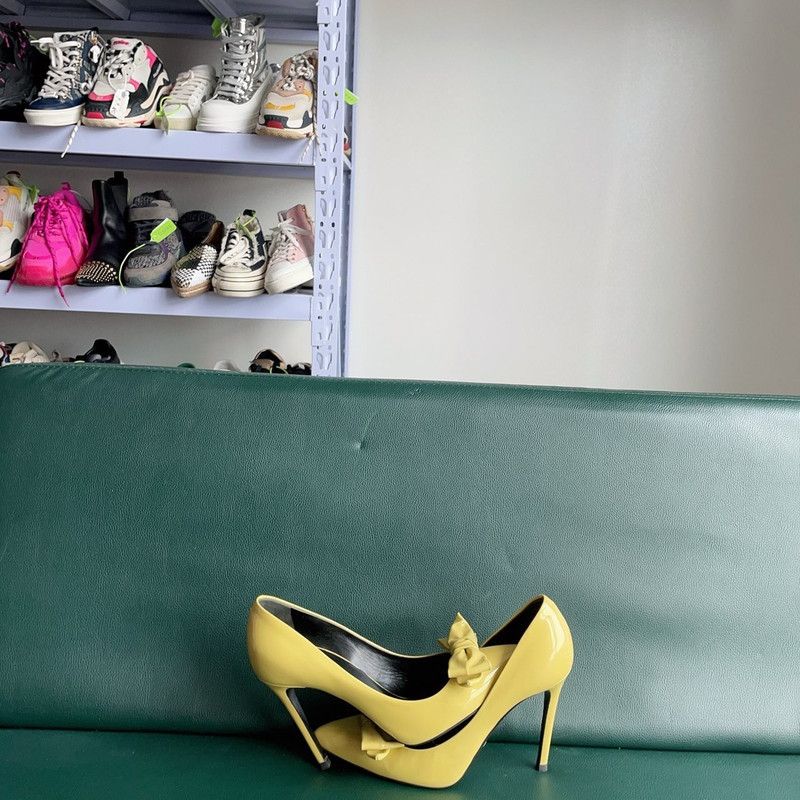 Gucci Gucci Yellow High Heels with Bow Detail 0079 Size US 6.5 / IT 36.5 - 6 Thumbnail