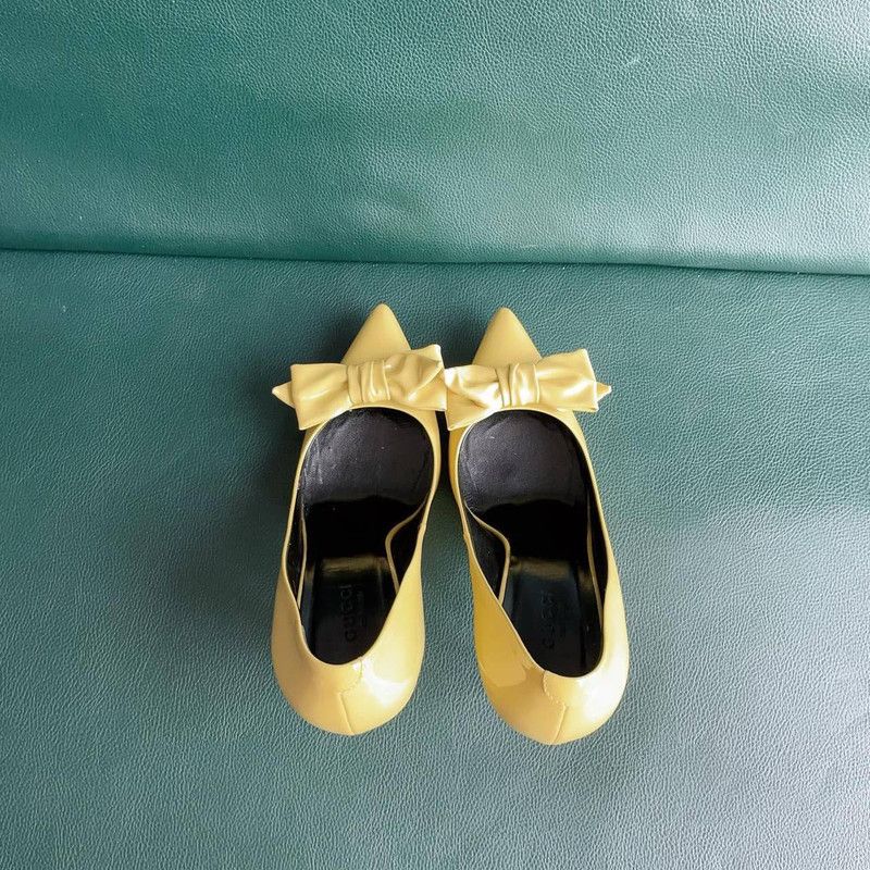 Gucci Gucci Yellow High Heels with Bow Detail 0079 Size US 6.5 / IT 36.5 - 4 Thumbnail