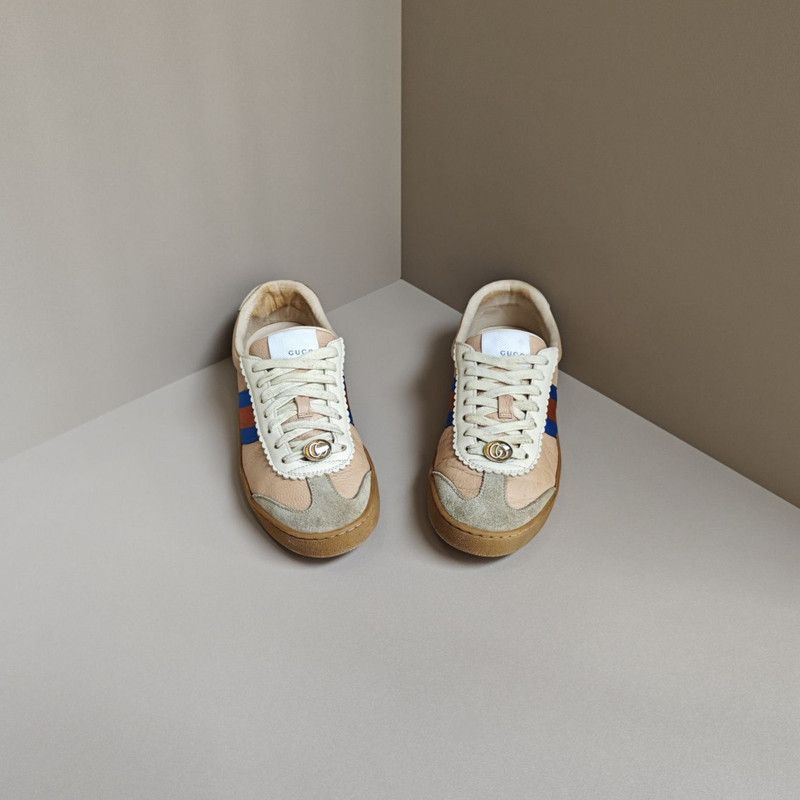Gucci Gucci G74 Leather Casual Sneakers in Pink Blue 0079 Size US 8 / IT 38 - 2 Thumbnail