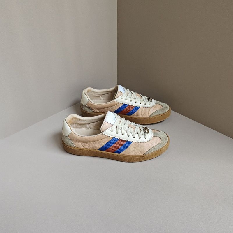 Gucci Gucci G74 Leather Casual Sneakers in Pink Blue 0079 Size US 8 / IT 38 - 7 Thumbnail