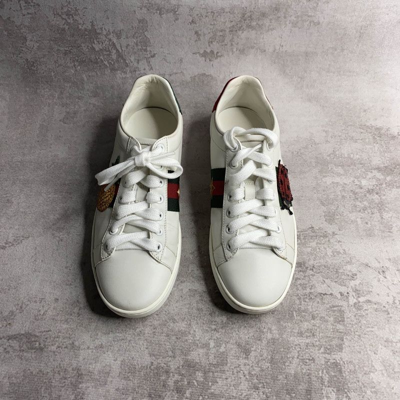Gucci Gucci ACE Leather Pineapple Embroidered Sneakers 0079 Size US 5 / IT 35 - 2 Thumbnail