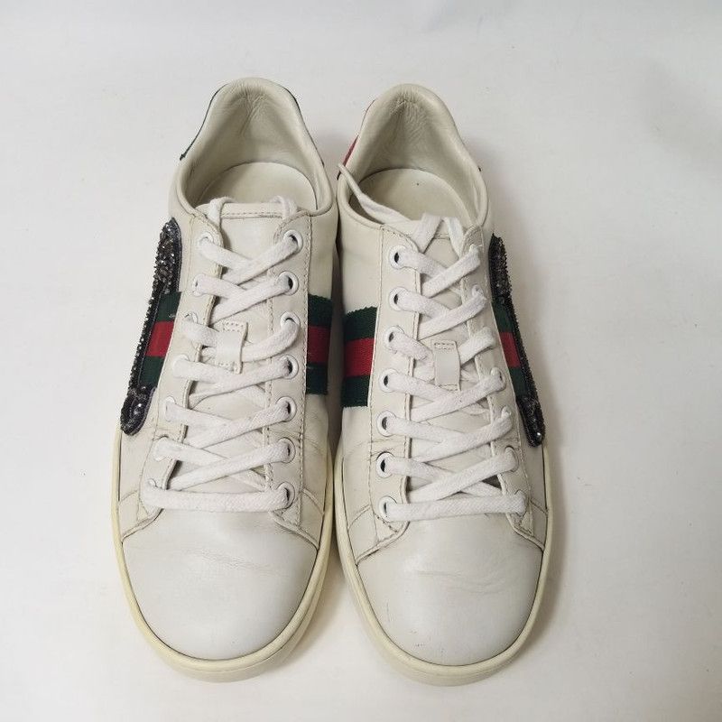 Gucci Gucci Ace Leather Low-Top Fashion Sneakers 0079 Size US 6.5 / IT 36.5 - 2 Thumbnail