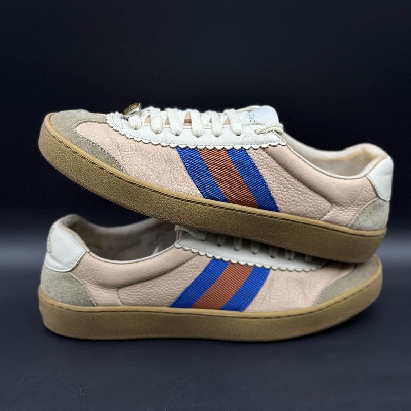 Gucci Gucci G74 Web Leather Casual Low-top Sneakers 0079 Size US 5 / IT 35 - 7 Thumbnail
