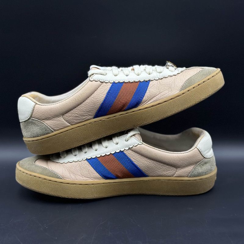 Gucci Gucci G74 Web Leather Casual Low-top Sneakers 0079 Size US 5 / IT 35 - 8 Thumbnail