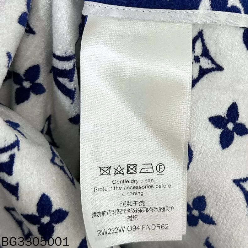 Louis Vuitton Louis Vuitton Blue Flocked Print Dress - dmc Size M / US 6-8 / IT 42-44 - 6 Thumbnail