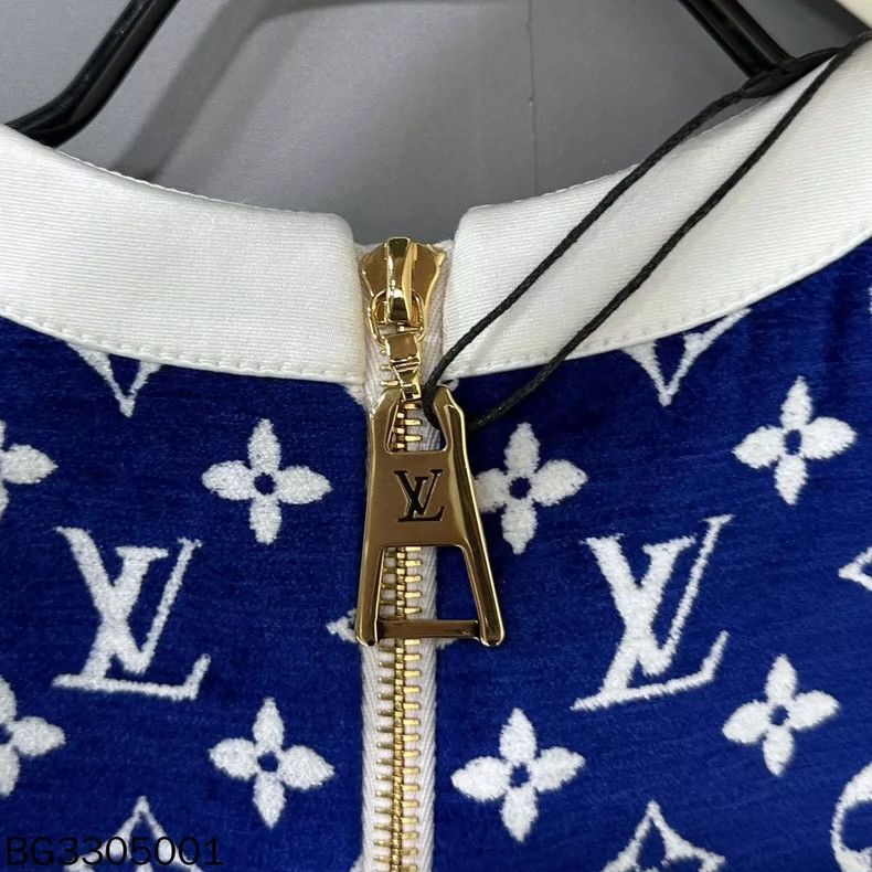 Louis Vuitton Louis Vuitton Blue Flocked Print Dress - dmc Size M / US 6-8 / IT 42-44 - 5 Thumbnail