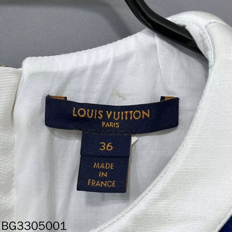 Louis Vuitton Louis Vuitton Blue Flocked Print Dress - dmc Size M / US 6-8 / IT 42-44 - 4 Thumbnail
