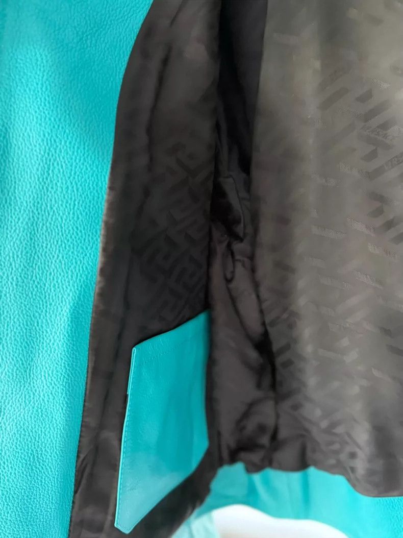 Versace VERSACE Turquoise Leather Jacket Runway - dmc Size M / US 6-8 / IT 42-44 - 5 Thumbnail