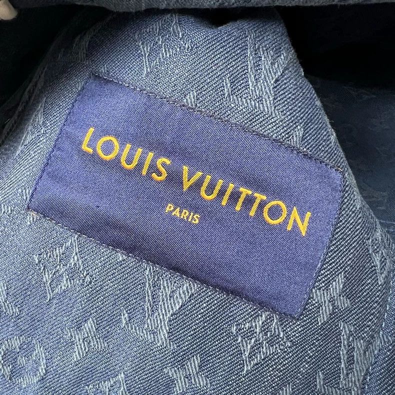 Louis Vuitton Louis Vuitton Blue Denim Jacket with Monogram - dmc Size S / US 4 / IT 40 - 4 Thumbnail