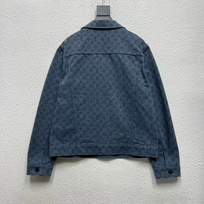 Louis Vuitton Louis Vuitton Blue Denim Jacket with Monogram - dmc Size S / US 4 / IT 40 - 2 Thumbnail