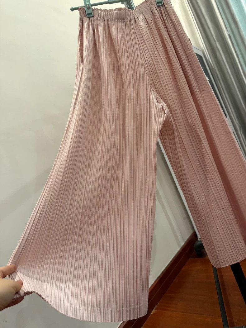 Issey Miyake Issey Miyake Pleated Wide-Leg Pants - dmc Size 28" / US 6 / IT 42 - 3 Thumbnail