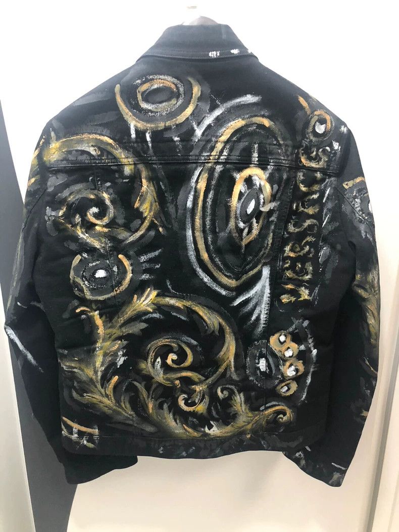 Versace Versace Limited Hand-painted Denim Jacket - dmc Size M / US 6-8 / IT 42-44 - 3 Thumbnail