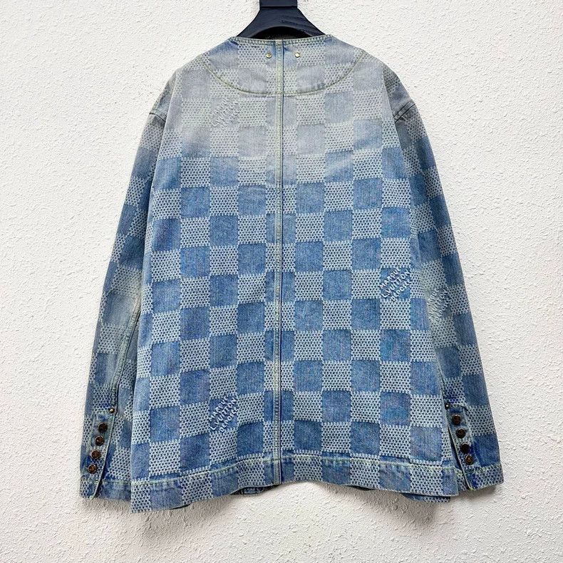 Louis Vuitton Louis Vuitton Denim Checkerboard Sleeveless Jacket - dmc Size M / US 6-8 / IT 42-44 - 2 Thumbnail