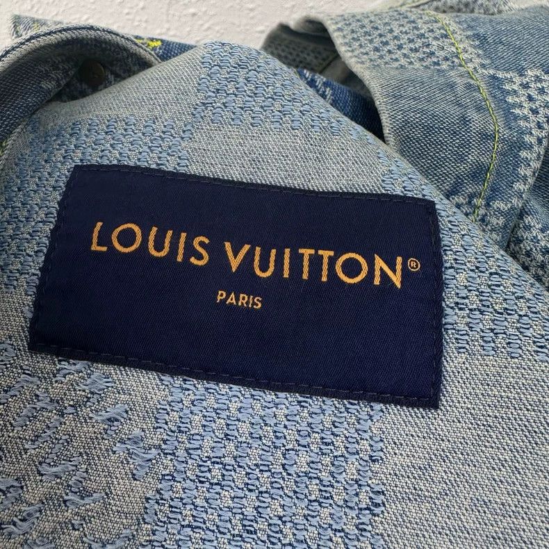 Louis Vuitton Louis Vuitton Denim Checkerboard Sleeveless Jacket - dmc Size M / US 6-8 / IT 42-44 - 5 Thumbnail