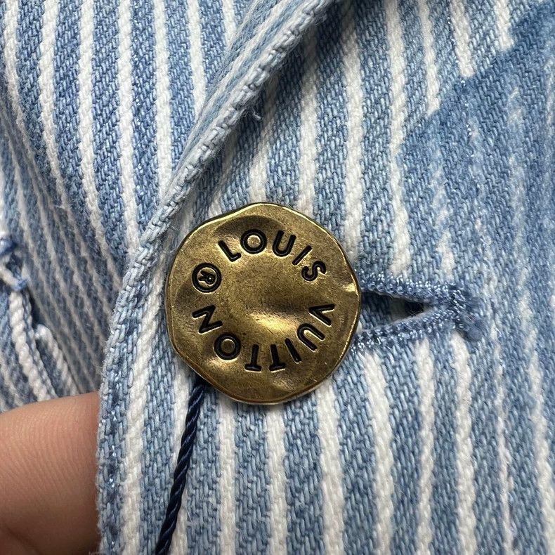 Louis Vuitton Louis Vuitton White Blue Denim Jacket - dmc Size M / US 6-8 / IT 42-44 - 5 Thumbnail
