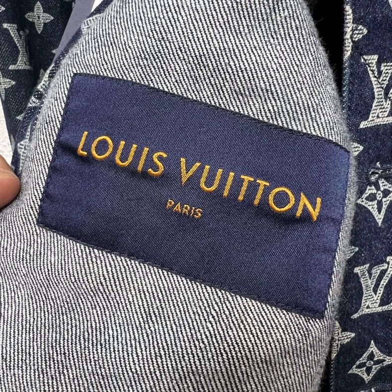 Louis Vuitton Louis Vuitton Denim Jacket with Logo Print - dmc Size M / US 6-8 / IT 42-44 - 4 Thumbnail