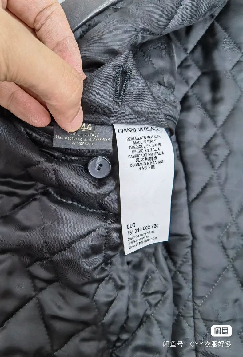 Versace VERSACE Black Gold Leather Moto Jacket - dmc Size S / US 4 / IT 40 - 8 Thumbnail