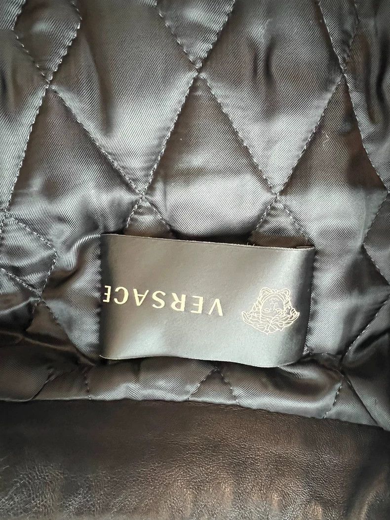 Versace VERSACE Black Gold Leather Moto Jacket - dmc Size S / US 4 / IT 40 - 3 Thumbnail