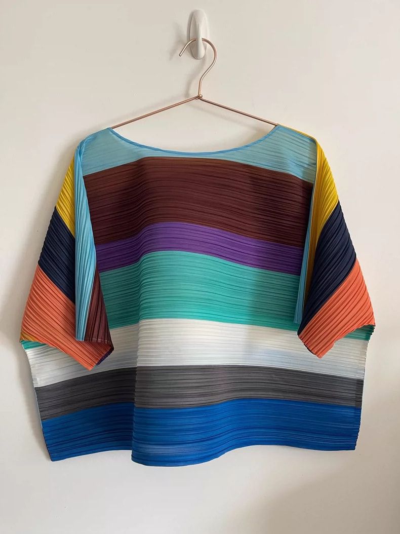 Issey Miyake Issey Miyake Pleated Striped Top - dmc Size M / US 6-8 / IT 42-44 - 2 Thumbnail