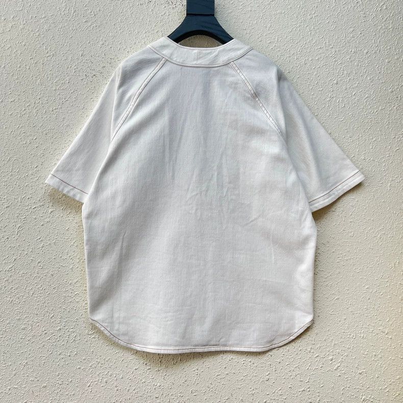 Louis Vuitton Louis Vuitton White Denim Short Sleeve Shirt - dmc Size M / US 6-8 / IT 42-44 - 2 Thumbnail