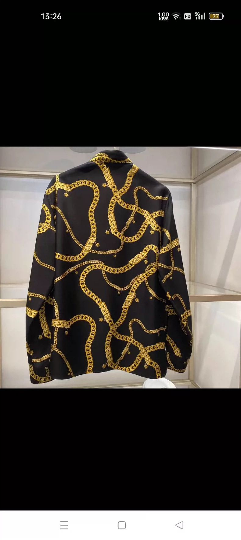 Versace Versace Chain Print Long Sleeve Shirt - dmc Size M / US 6-8 / IT 42-44 - 2 Thumbnail