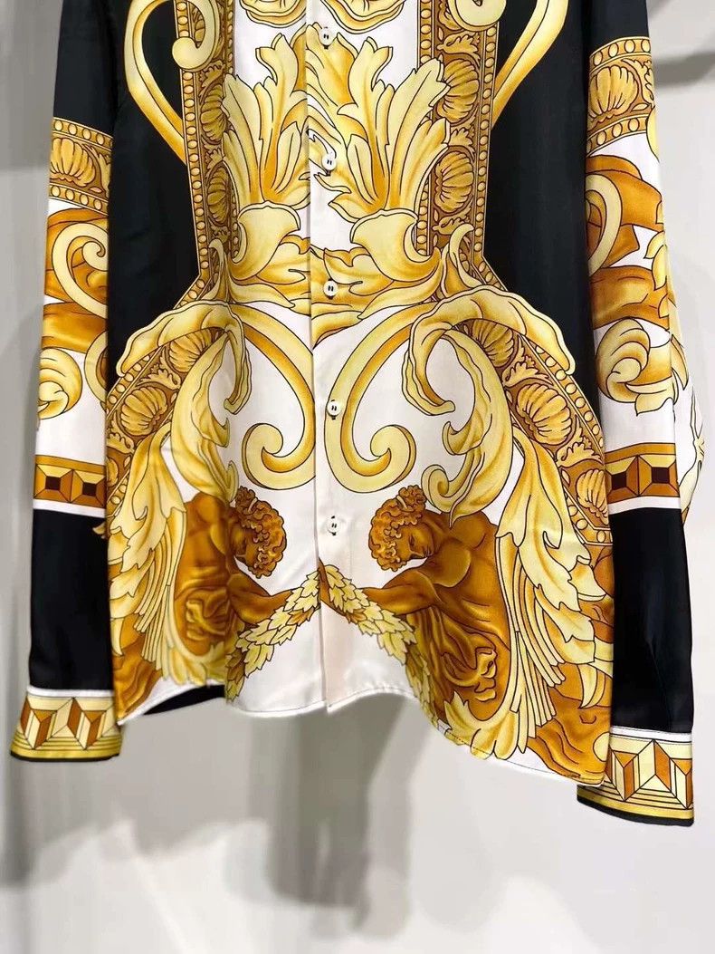 Versace Versace Silk Printed Long Sleeve Shirt - dmc Size M / US 6-8 / IT 42-44 - 3 Thumbnail